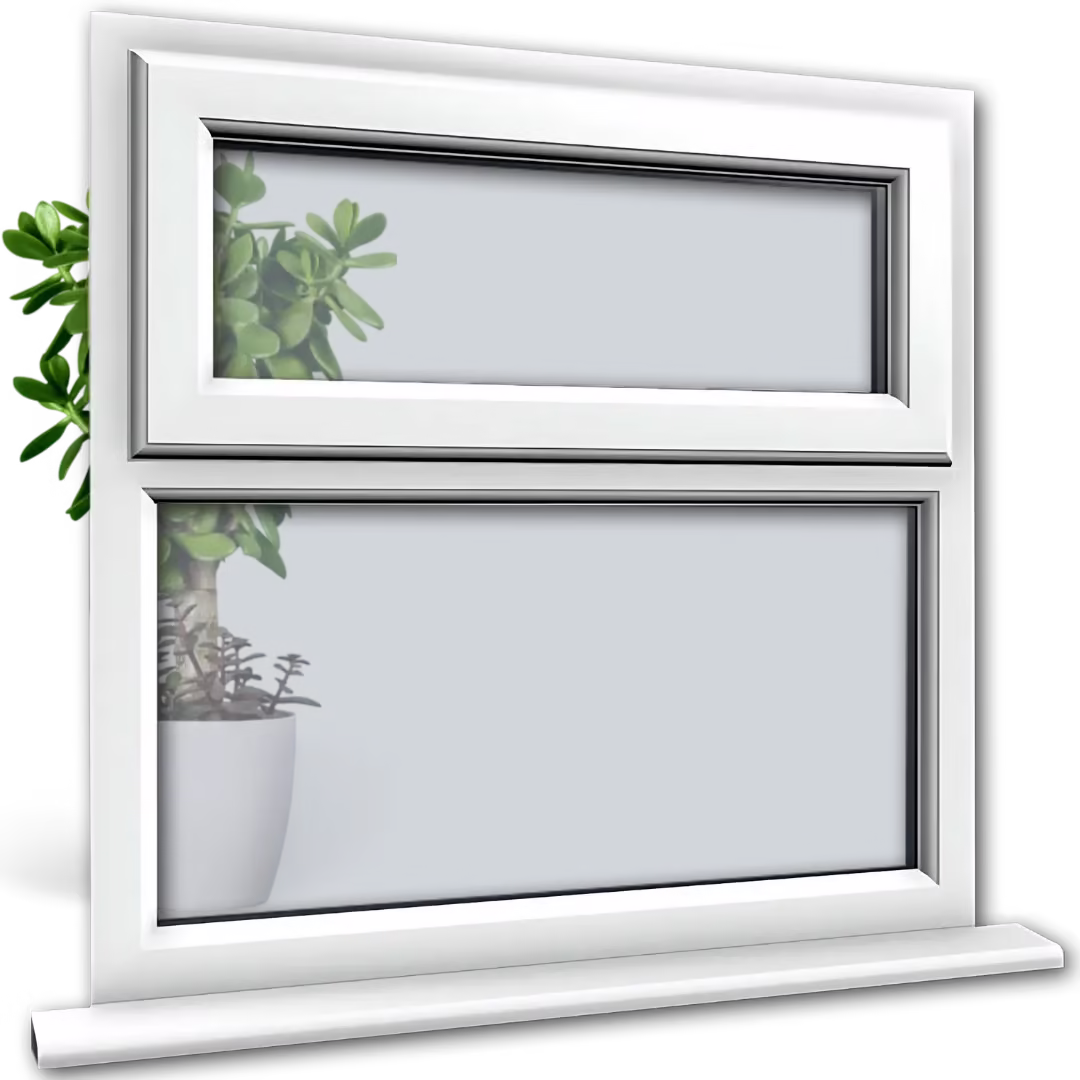 Contemporary white UPVC windows fitted to a home